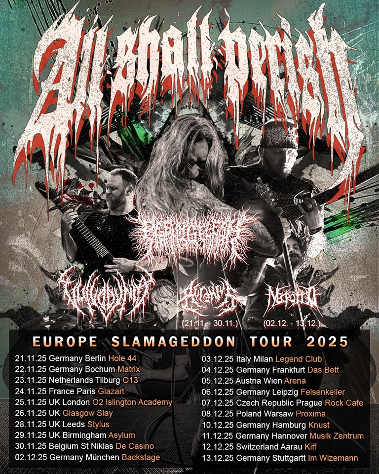 All Shall Perish Europe Slamageddon Tour Poster